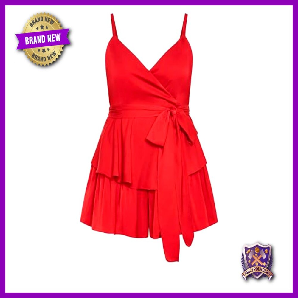 Plus Size Romper With Adjustable Straps, Elastic … - image 3